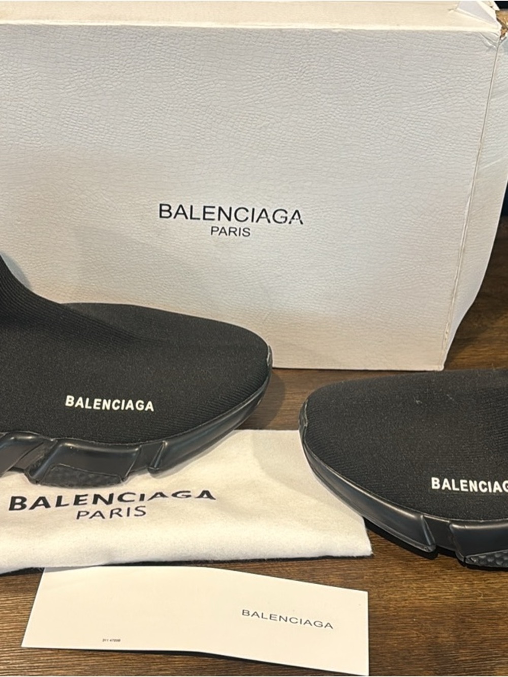 Balenciaga Men's Black Slip-On Sock Sneakers